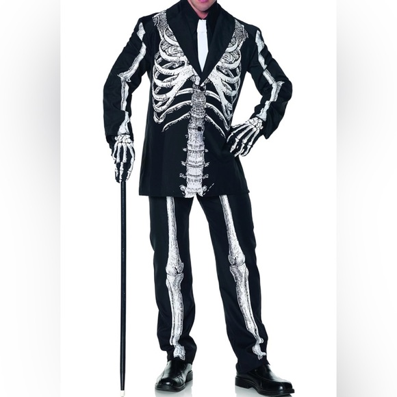 Three piece XXL men’s skeleton black white suit - Picture 1 of 4